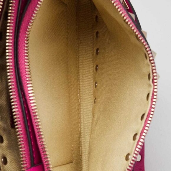 Valentino Fuchsia Leather Rockstud Double Zip Crossbody Bag - Picture 10 of 12
